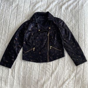 Rock & Republic Moto Jacket Faux Leather Snakeskin